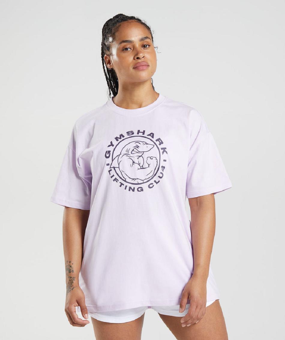 T Shirts Gymshark Legacy Oversized Mujer Moradas | CO 2241LIS